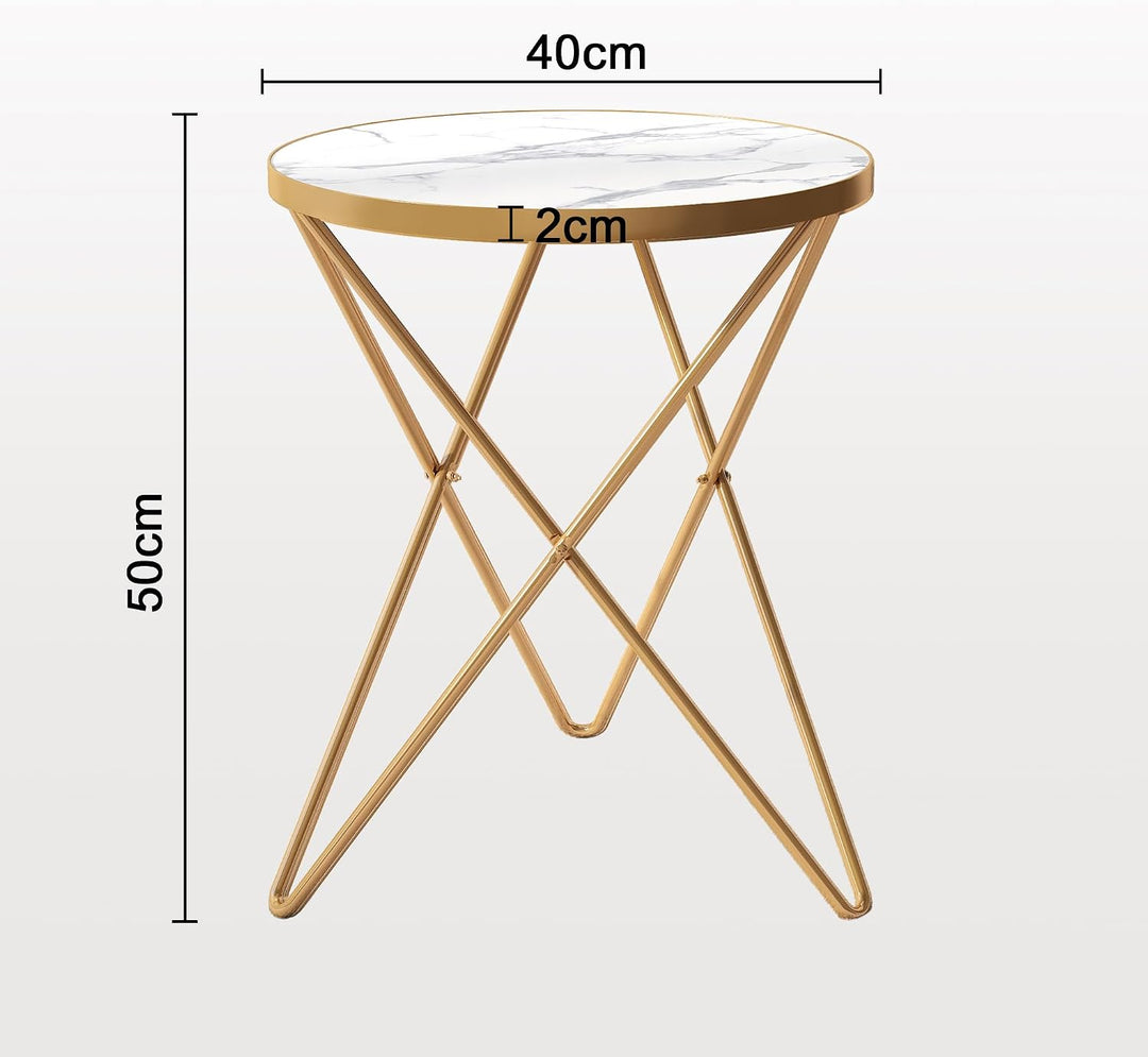 HOLTICO Couchtisch, Beistelltisch rund, Wohnzimmertisch, Kleiner Tisch, Sofatisch für Wohnzimmer, We