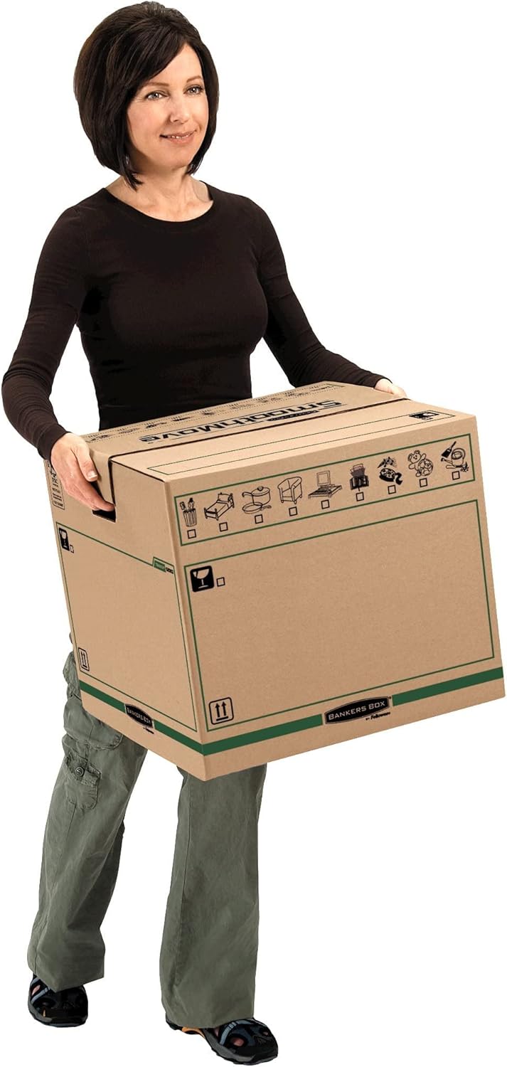 Bankers Box by Fellowes Transit grosse Umzugskiste, 5er-Pack, 47 x 48 x 41,2 cm, 47 x 48 x 41,2 cm