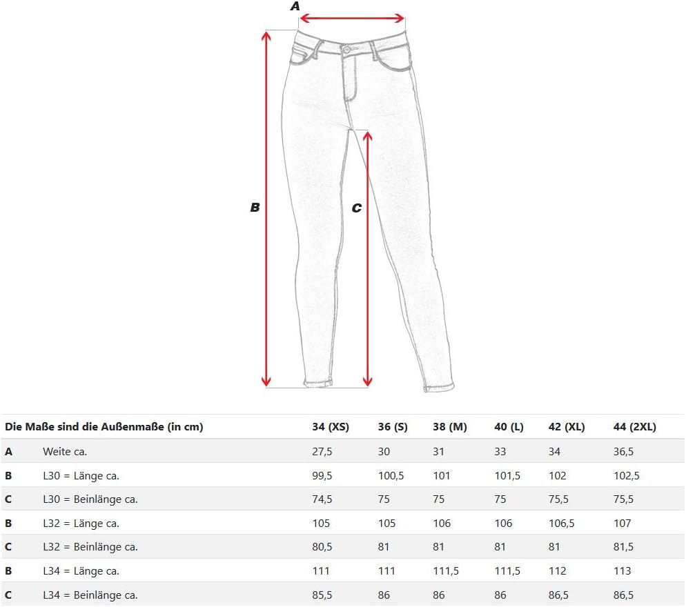 Elara Damen Hose Skinny Stretch Jeans 3 Längen Chunkyrayan 34W / 34L Weiss Elara, 34W / 34L Weiss El