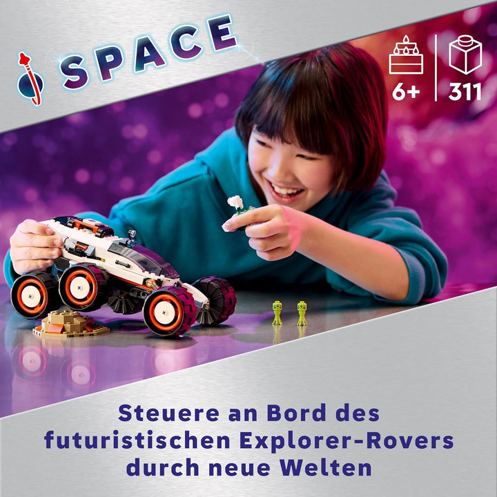 LEGO City Weltraum-Rover mit Ausserirdischen, Auto-Set mit Roboter- und Alien-Spielzeug-Figuren, Geb