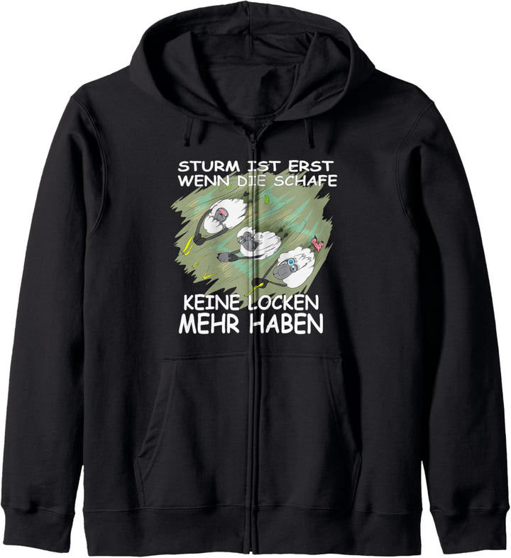 Sturm Ist, wenn Die Schafe Keine Locken Mehr Haben Spruch Kapuzenjacke