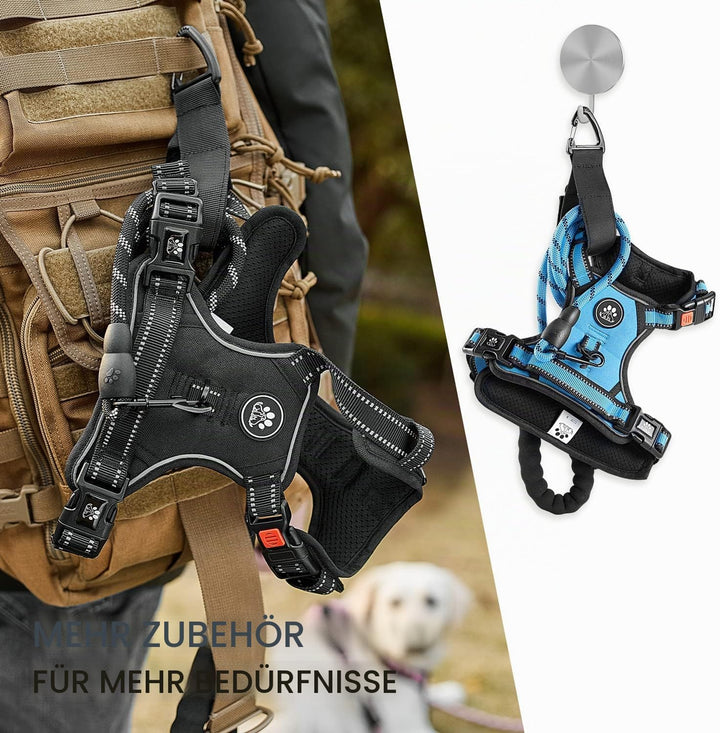 NESTROAD Hundegeschirr Grosse Hunde Leine Geschirrset Blau, Grösse L für Hunde Grosse mit Halsumfang