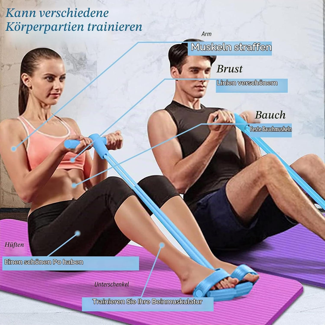 Bauchtrainer Sit-Up Trainingsgeräte Bodybuilding Ganzkörpertrainer 6 Tubes Elastische Zugseil Expand