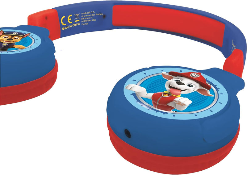 Lexibook HPBT010PA Chase,Marcus Paw Patrol 2-in-1-Bluetooth-Kopfhörer für Kinder-Stereo Wireless Wir