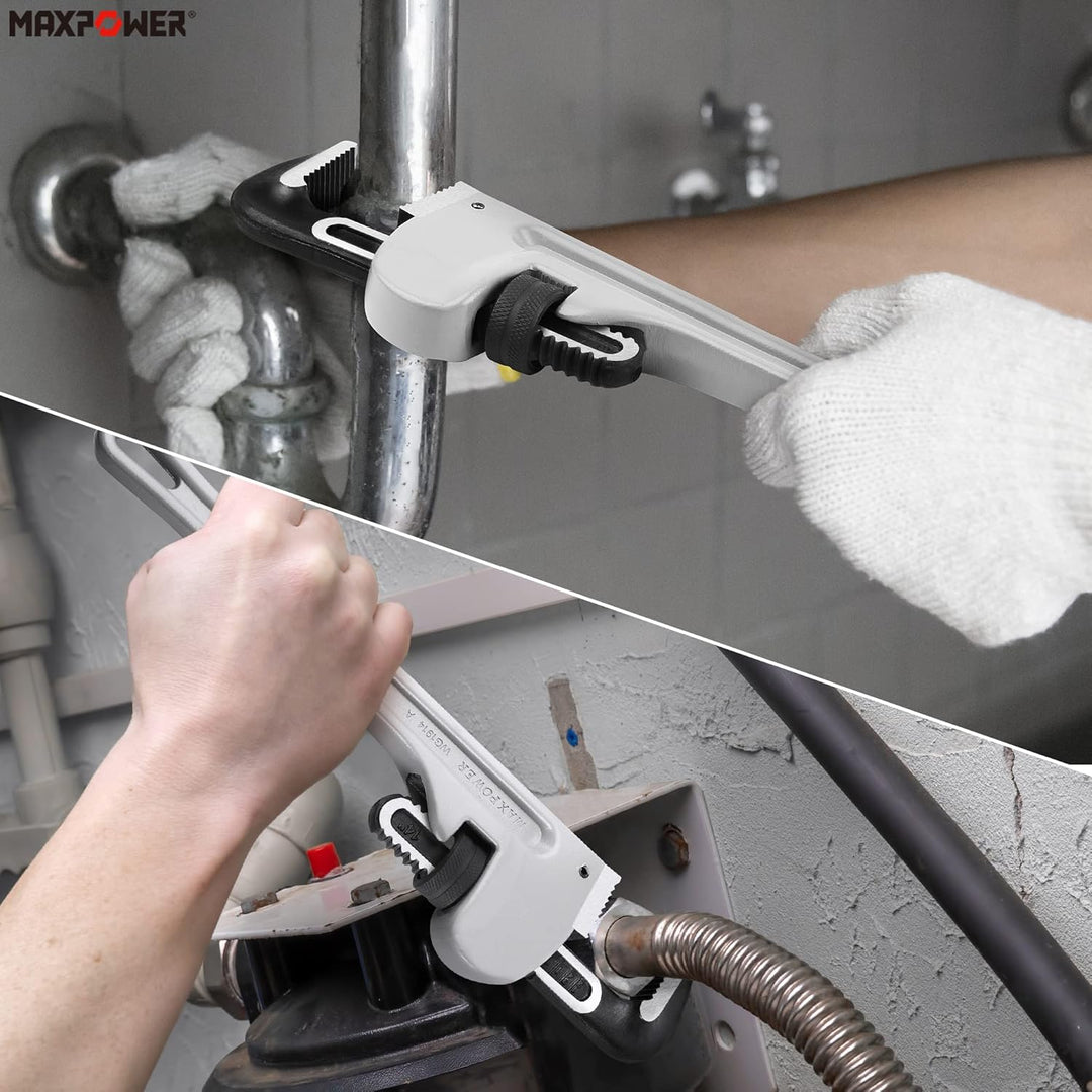 MAXPOWER 350mm Rohrzange 14 Zoll Verstellbarer Schraubenschlüssel, Extra breiter verstellbarer Schra