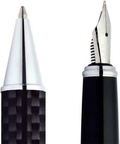 Online 34335 Geschenkset Black Style Füllhalter und Kugelschreiber, schwarz, in edler Geschenkverpac