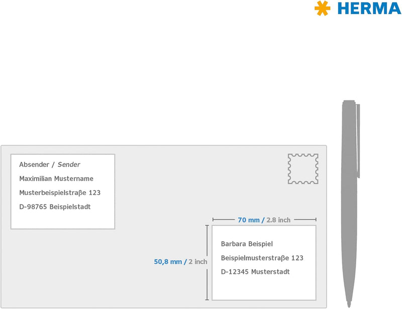 HERMA 4618 Universal Etiketten, 200 Blatt, 70 x 50,8 mm, 15 Stück pro A4 Bogen, 3000 Aufkleber, selb