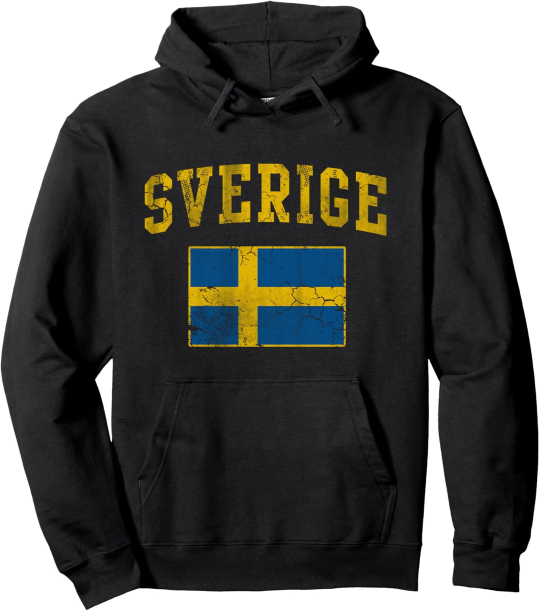 Vintage Sverige Schweden-Flagge Vintage verblasst Männer Frauen Kinder Pullover Hoodie