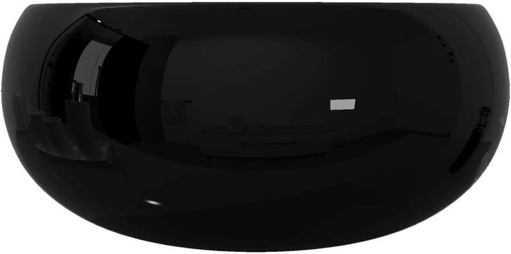 vidaXL Waschbecken Keramik Rund Schwarz 40x15cm Waschschale Aufsatzwaschbecken, Schwarz