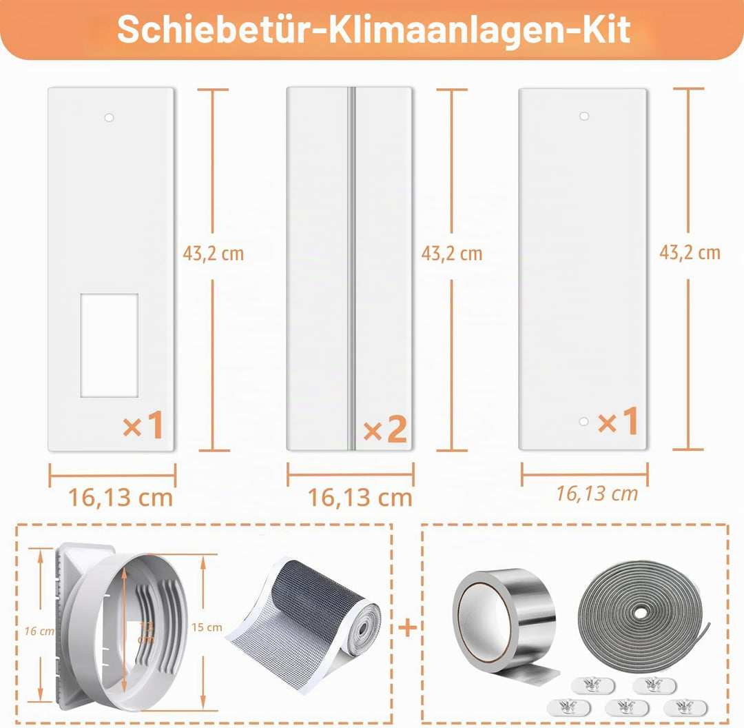 Gulrear Tragbares Klimaanlagen-Fenster-Set, universelles, verstellbare Länge von 64.8 cm bis 119.4 c