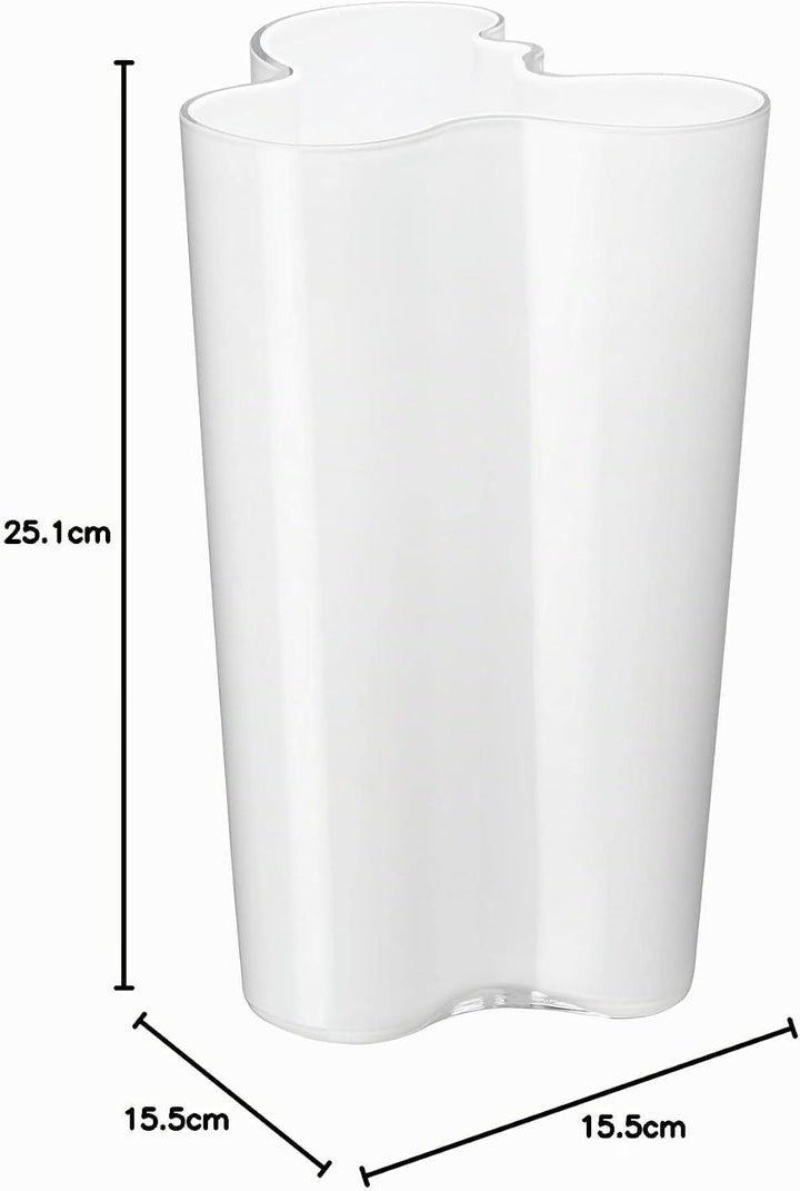 Iittala Vase Aalto 251 mm Weiss aus Glas, 251 mm Weiss