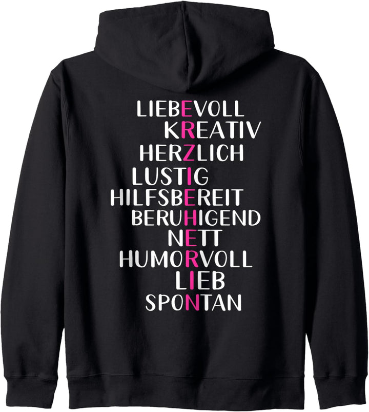 Backprint Erzieherin Kindergarten und Erziehung Kapuzenjacke