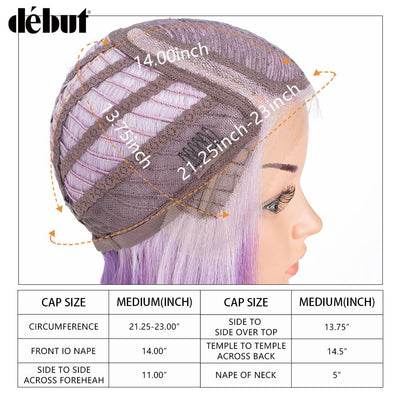 Début Lace Front Perücke für schwarze Damen Bob Perücke für weisse Damen Kunsthaar 24 cm 120g Natur