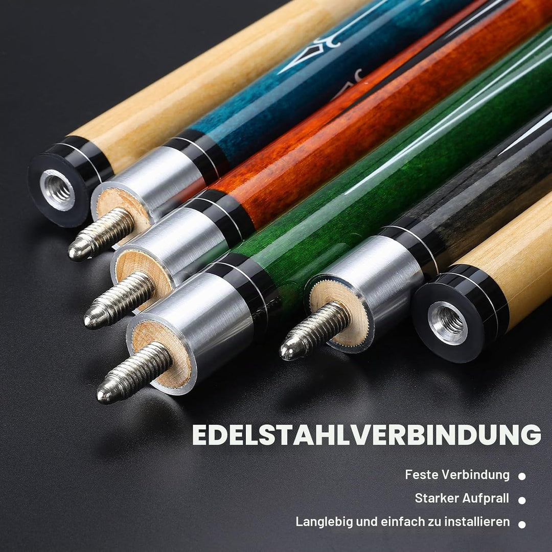 Billard Queue, 58 Zoll Maple Pool Queue Stick 13mm Spitzen für Professionelle Billardspieler, 18 19