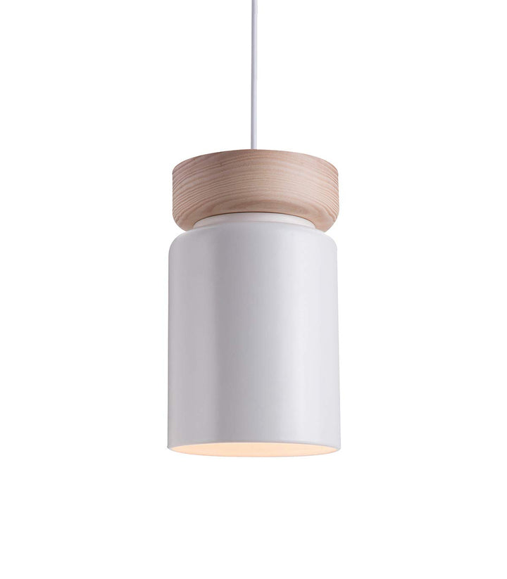Lussiol 250560 Hängeleuchte, Keramik/Holz, 40 W, Weiss