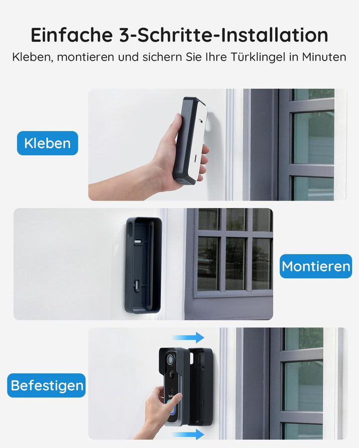 BOIFUN 2K HD Video Türklingel mit Kamera (Türklingel Set), Türklingel Set