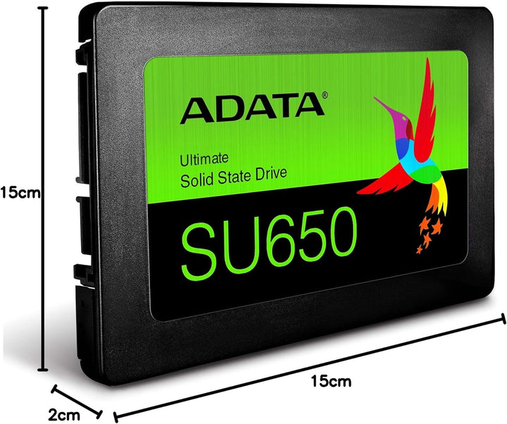 ADATA Ultimate SU650 Interne Solid State Drive 480 GB 3D-NAND SSD-Festplatte, schwarz 480GB