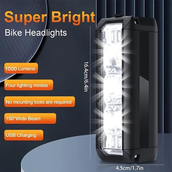 Ahead Frontlicht 1000-3250 Lux Superhelle LED Fahrradlampe, 2000-8000 mAh Mobile Leistung, StVZO Sta