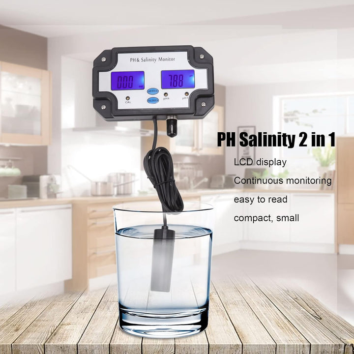 Topyond 2-in-1-Wasserqualitätstester,Wasserqualitätsmonitor Digitaler,PH Messgerät mit LCD,PH Monito