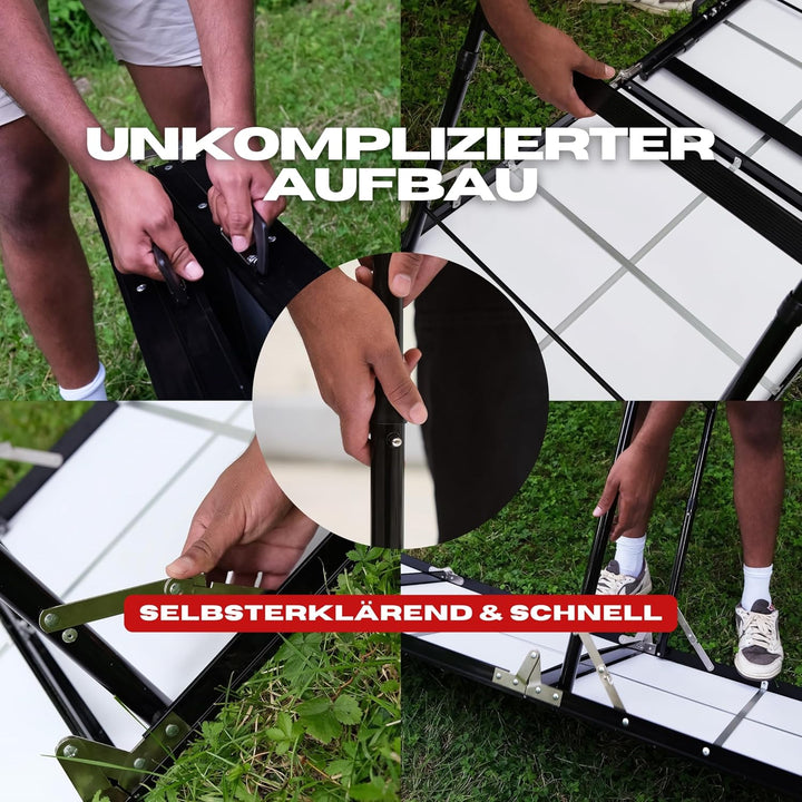 Beer Pong Tisch „Abendmahl“ inkl. 50 Bechern &amp; 8 Bällen | Klappbarer &amp; tragbarer Bierpongtisch | Tur