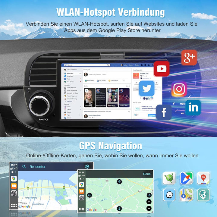 Android 13 Autoradio für FIAT 500 (2007–2015) | 7-Zoll-IPS-Touchscreen mit wasserdichter HD-Rückfahr