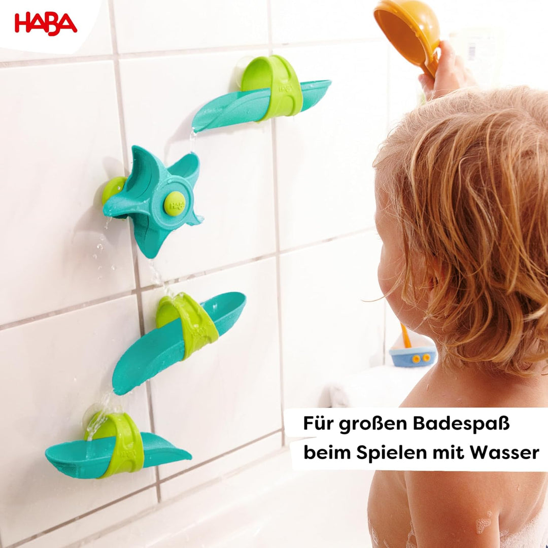 HABA Kugelbahn Badespass-Wasserstrudel – buntes Badewannenspielzeug mit Saugnäpfen, Wasserspielzeug