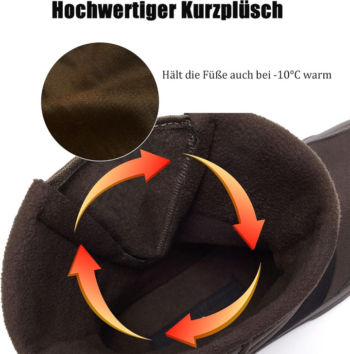 Winterstiefel Herren Wasserdicht Winterschuhe Warm Gefüttert Schneestiefel Leicht Wanderschuhe Trekk