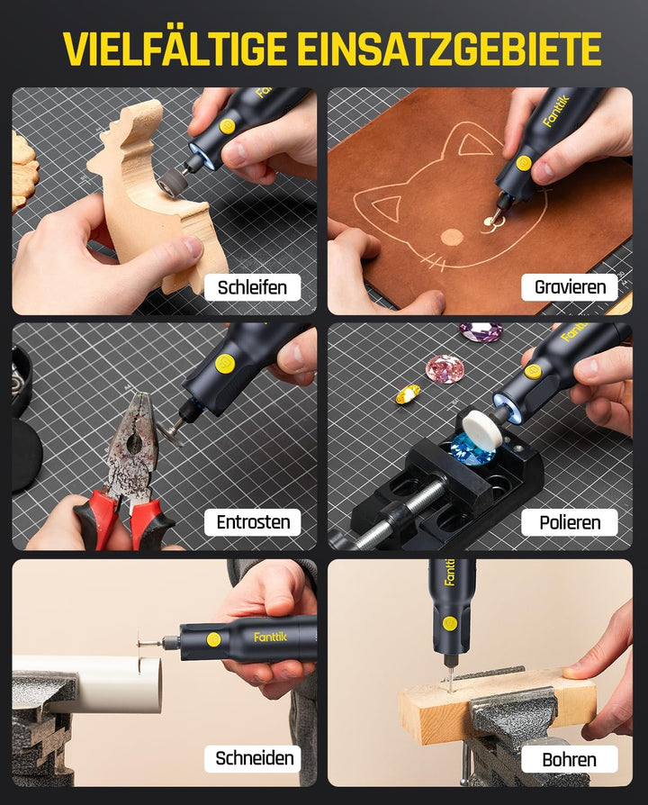 Fanttik F2 PRO Akku Multifunktionswerkzeug, starker Magnetmotor, Revostor-Hub, Rotationswerkzeug Set