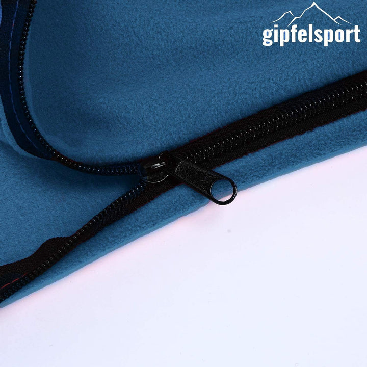 gipfelsport Mikrofaser Fleece Decke mit Schlafsackfunktion I Grösse 185 x 150cm, ca. 690 g I Microfa