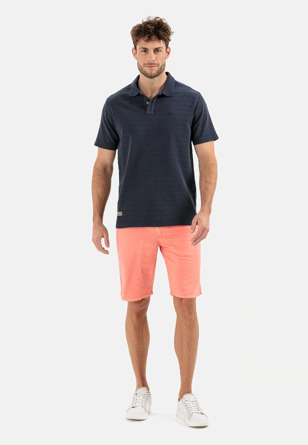camel active Herren Kurzarm Poloshirt im tonalen Streifenmuster S Night Blue
