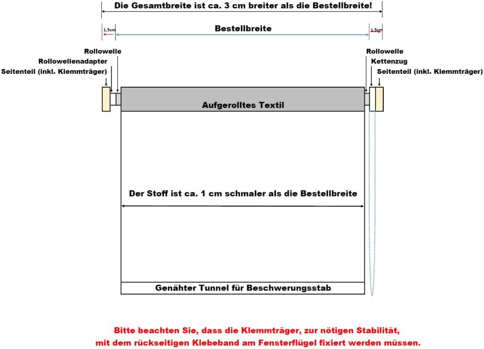 DécoProfi Thermorollo für Fenster ohne Bohren 110 x 160 cm I Sonnenschutz Rollo innen für Hitzeschut
