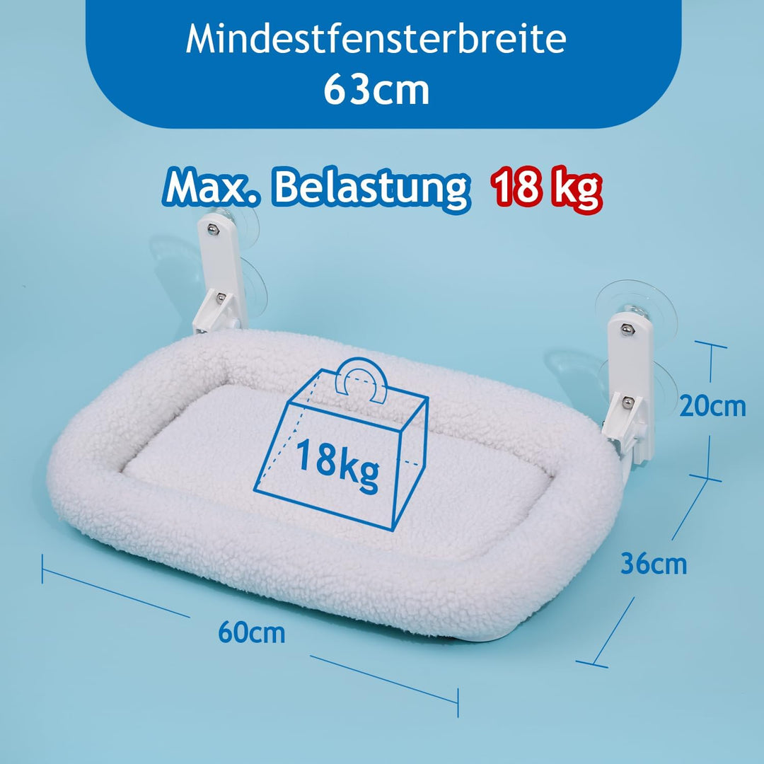 Zakkart Faltbare Katzenhängematte für Fenster - Kabellos, Eingebettetes Maschinenwaschbares Bett, Ro