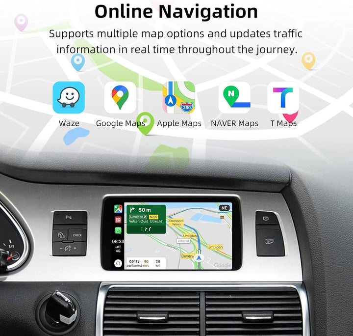 EZoneTronics Wireless CarPlay & Android Auto Retrofit Kit Decoder für Audi A6/Q7 2009-2015 mit MMI 3