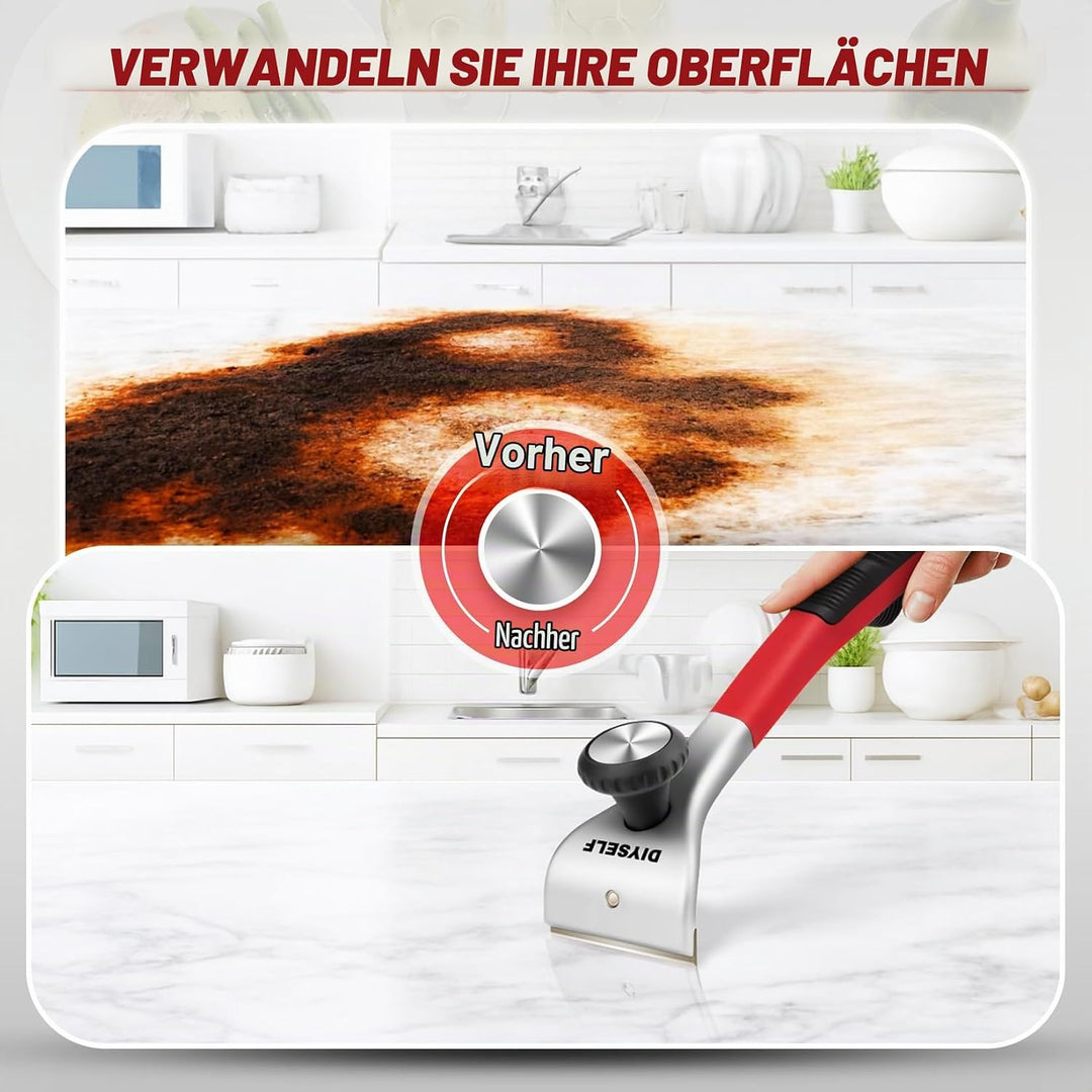 DIYSELF Rasierklingen-Schaber, Glasschaber für Fenster, Schaber für Glasskochfeld, Farbschaber-Werkz