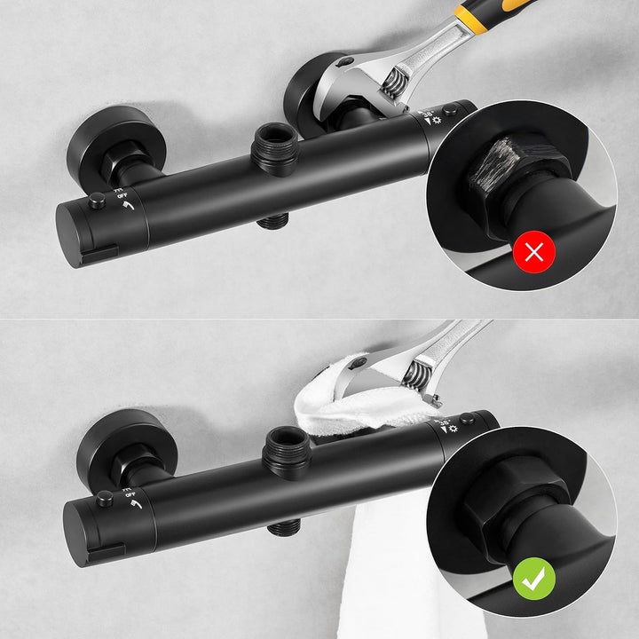 YOOZENA Duscharmatur Schwarz, Regendusche mit Armatur,Duscharmatur Komplettset, Duschsystem mit arma