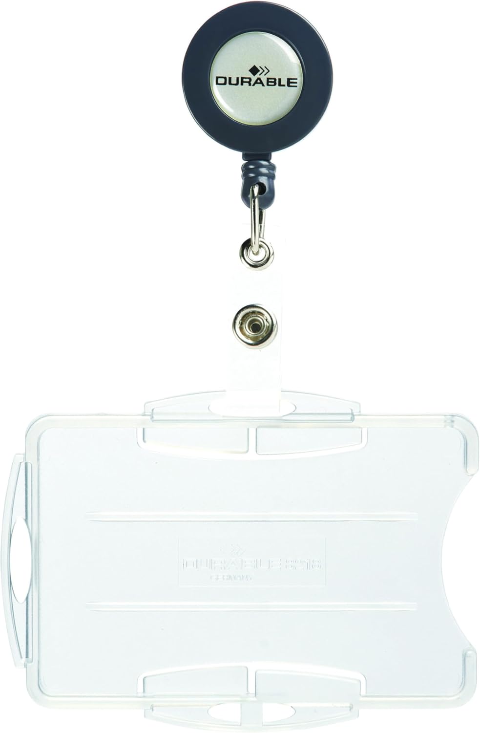 Durable Doppelbox für Betriebsausweise mit Jojo, 54 x 85 mm, Bandlänge: 80 cm, Packung à 10 Stück, 8