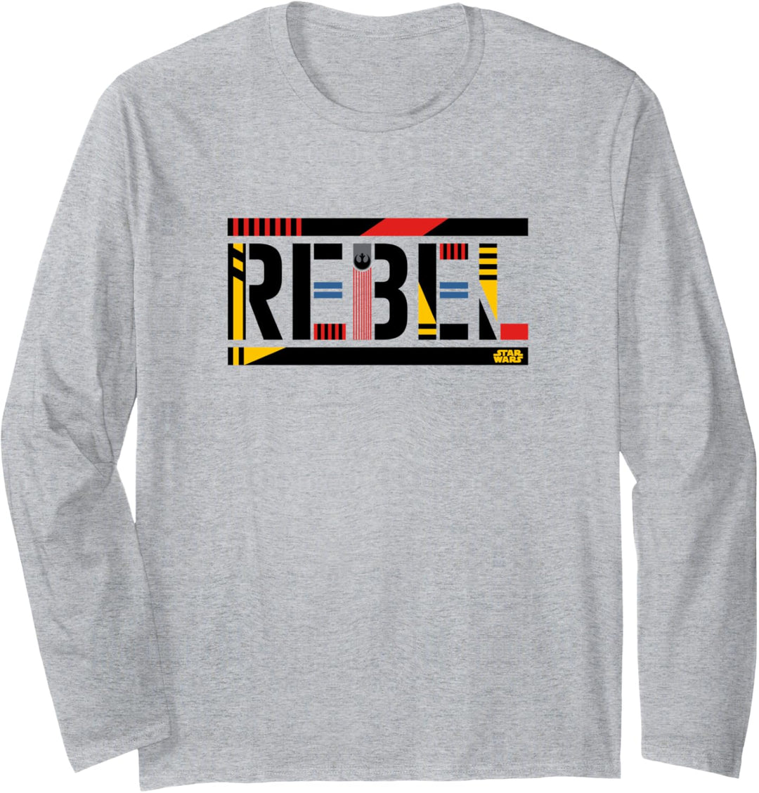 Star Wars Rebel Text With Symbol Langarmshirt