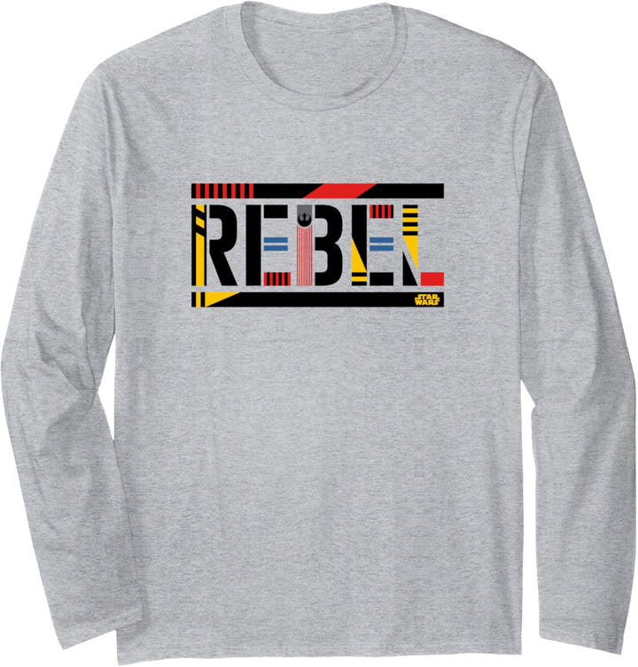 Star Wars Rebel Text With Symbol Langarmshirt