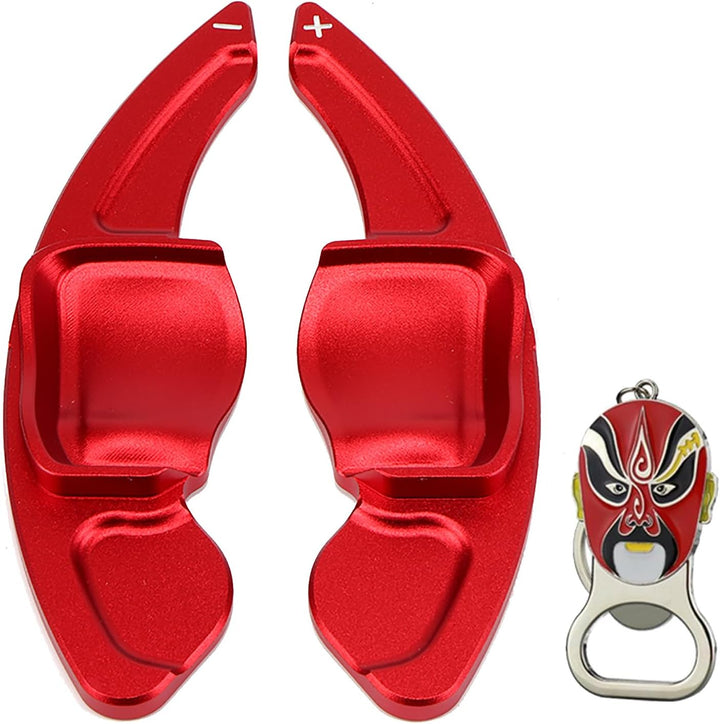 HIBEYO 2 Stücke Schaltwippen Verlängerung Shift Paddle Alu Rot für VW Golf 6 Passat cc Golf 5 MK5 MK