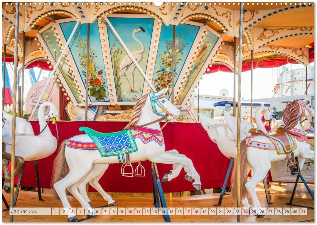 Kirmes Glück (hochwertiger Premium Wandkalender 2026 DIN A2 quer), Kunstdruck in Hochglanz: Brillant