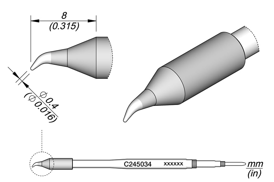 JBC C245034 Lötspitze für T245, spitz