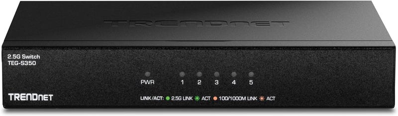 TRENDnet 5-Port Unmanaged 2.5G Switch, 5 x 2.5GBASE-T Ports, 25Gbps Switching-Kapazität, abwärtskomp