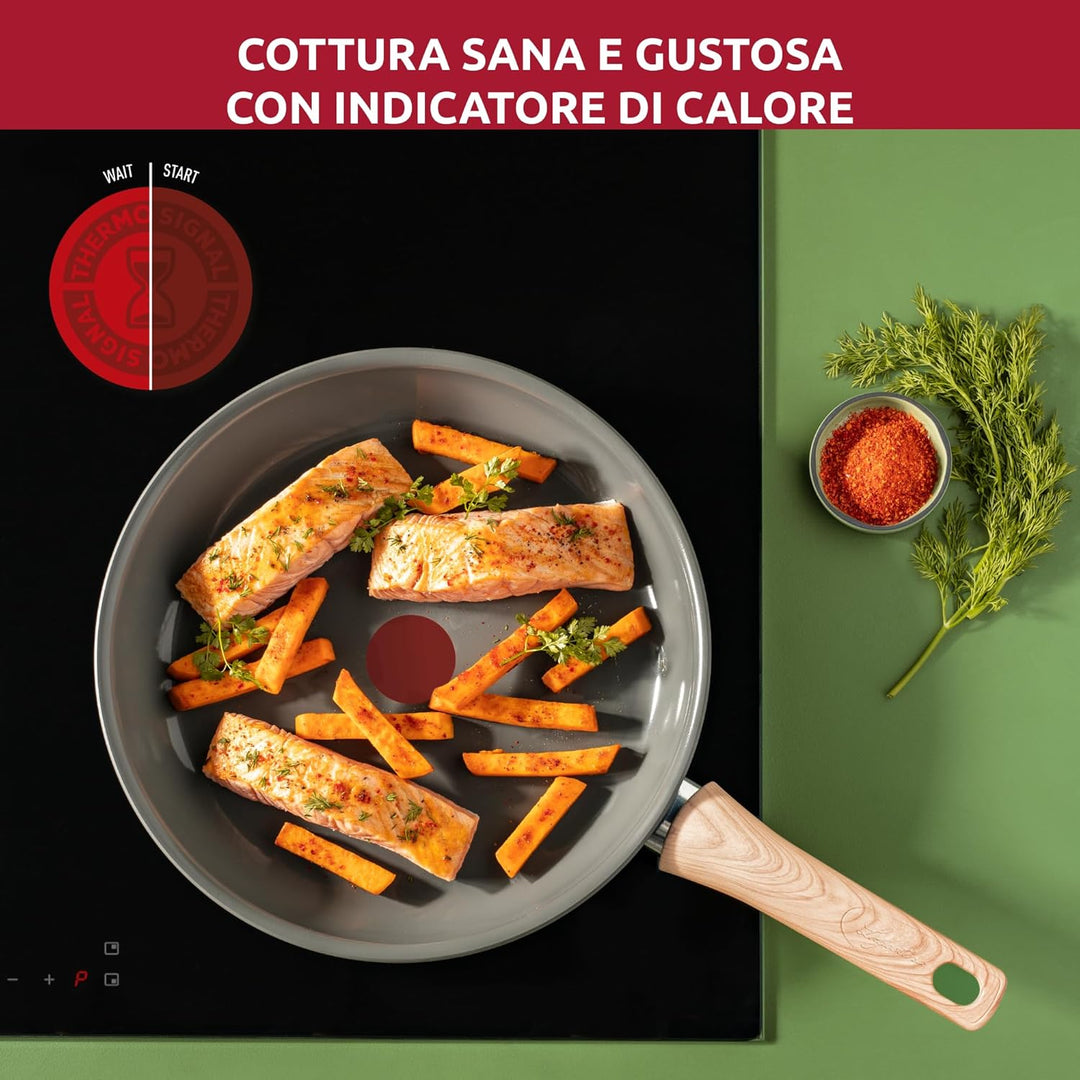 Lagostina Vivissima, Antihaft-Wok 28 cm mit langem Griff, Keramikbeschichtung, schnelles Aufheizen u