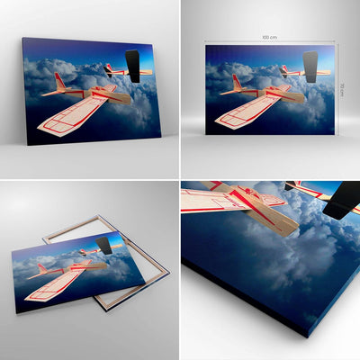 Bilder auf Leinwand 100x70cm Leinwandbild Segelflugzeuge fliegen hoch Modell Gross Wanddeko Bild Sch