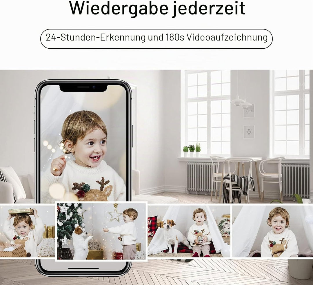 LAXIHUB Hundekamera mit App 2K/3MP HD Kamera Überwachung Innen 2,4 GHz, Hundekamera Nachtsicht Innen
