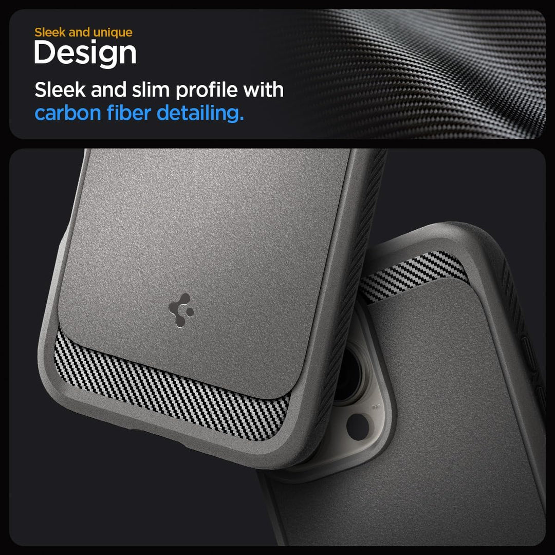 Spigen Rugged Armor MagFit Hülle für iPhone 16 Pro, Kompatibel mit MagSafe Zubehör -Grau