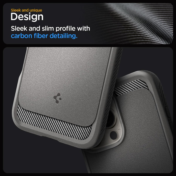 Spigen Rugged Armor MagFit Hülle für iPhone 16 Pro, Kompatibel mit MagSafe Zubehör -Grau