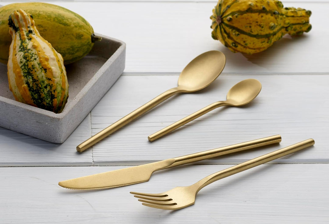 ECHTWERK Tafelbesteck Malou, Stonewashed champagne, 16-teilig, Essbesteck für bis zu 4 Personen, Hoc