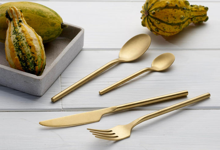 ECHTWERK Tafelbesteck Malou, Stonewashed champagne, 16-teilig, Essbesteck für bis zu 4 Personen, Hoc