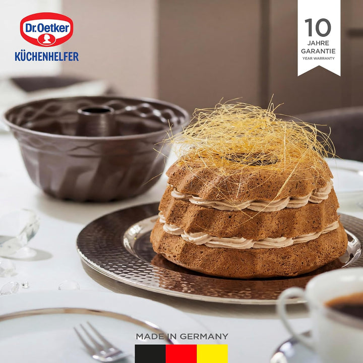 Dr. Oetker Gugelhupf Ø 25 cm BACK-EDITION, runde Backform mit Auslaufschutz, Bundform mit Antihaftbe